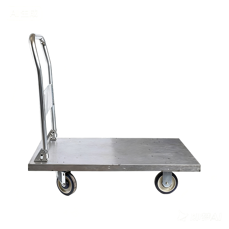 Heavy-duty steel trolley, cargo trolley, transporter, household flatbed trolley, portable trailer, folding small trolley, hand-pulled trolley