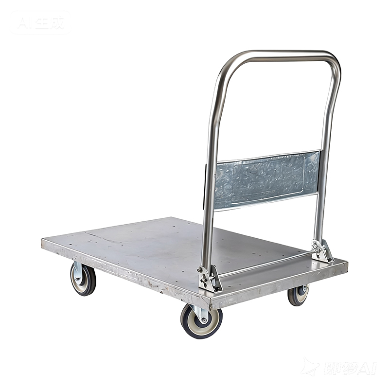 Heavy-duty steel trolley, cargo trolley, transporter, household flatbed trolley, portable trailer, folding small trolley, hand-pulled trolley
