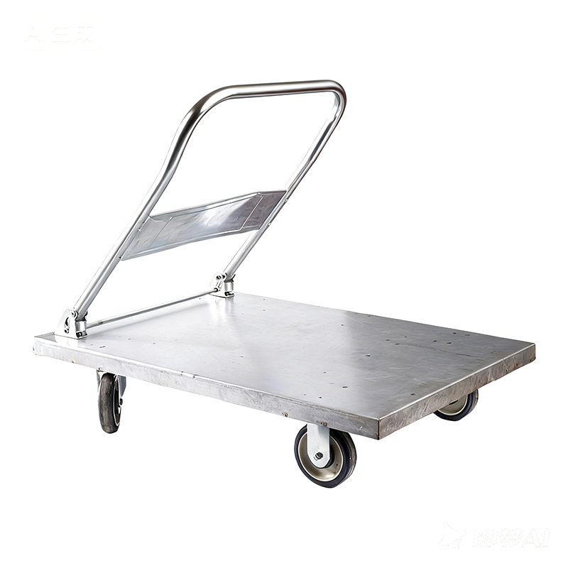 Heavy-duty steel trolley, cargo trolley, transporter, household flatbed trolley, portable trailer, folding small trolley, hand-pulled trolley